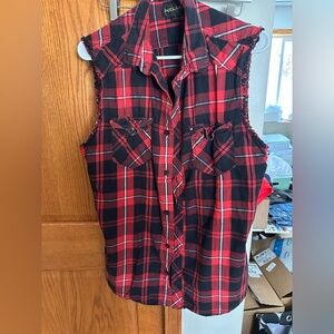 Helix Black and Red Checkered Shirt